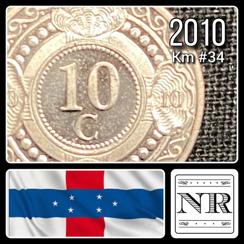 Antillas Holandesas - 10 Cents - Año 2010 - Km #34 - Naranjo