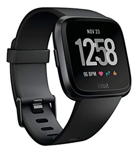 Fitbit Versa - Reloj Inteligente, Aluminio Negro/negro, Tal.