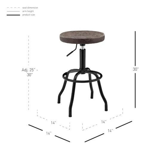 Taburetes De Bar Y Mostrador Giratorios Sin Respaldo De...