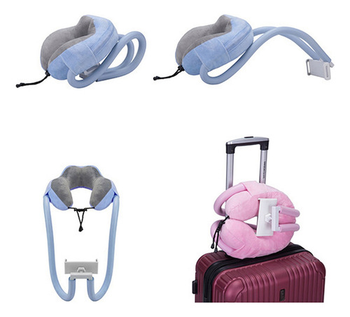 S Almofada De Pescoço Com Suporte Para Telefone,