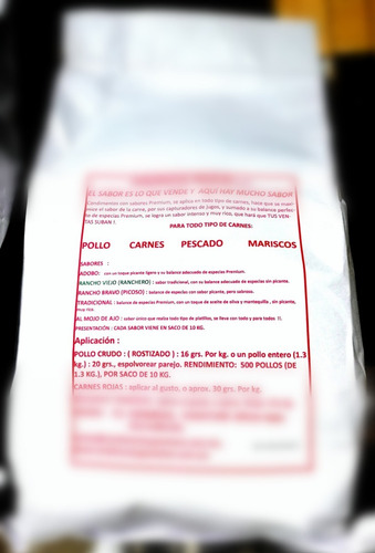10 Kg. Sazonador Español Premium /pollo Rostizado (Usado)