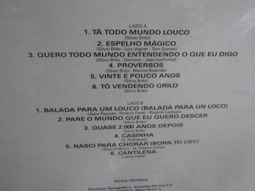 Silvio Brito Lp Vinil Não Arantes Roberto Mpb Mutantes (Usado)