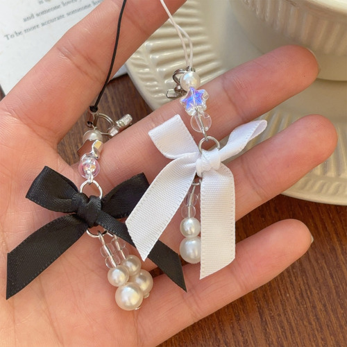 Chaveiro Com Pingente De Telefone Lanyard Bowknot Bow Pearl,