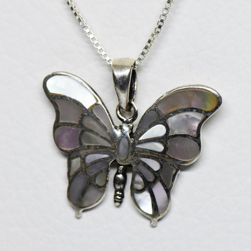 Dije Mariposa Plata 925 Italiana Nacar