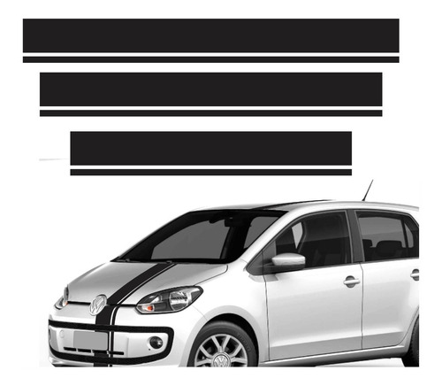 Kit Adesivo Faixas Capo, Teto E Mala Volkswagen Up Imp151