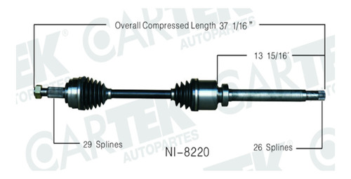 Flecha Delantera Derecha Sentra 2010-2011-2012 Completa Ck