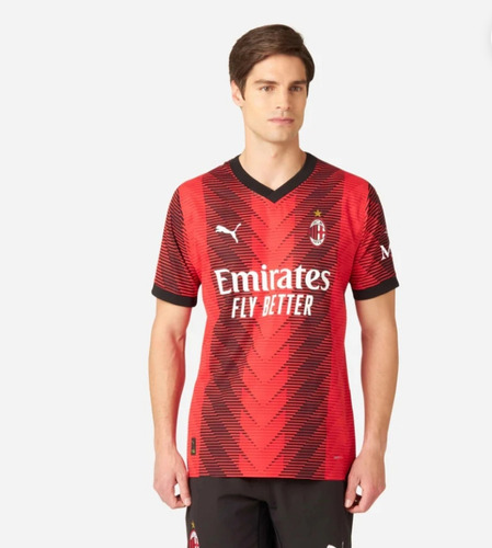 Camiseta Del Ac Milán 2023/2024, Oficial Todos Los Sponsors