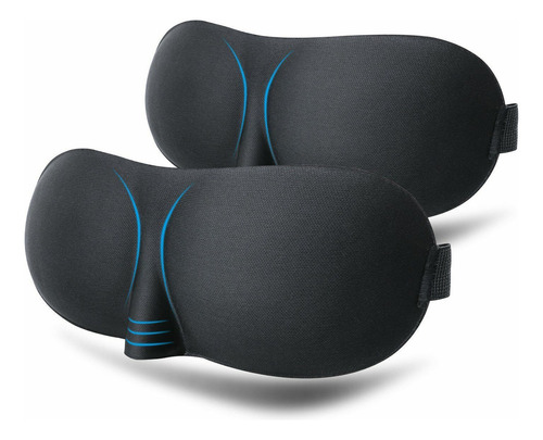 Antifaz Para Dormir 3d Negro Ajustable 1