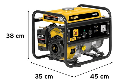 Generador Portátil 1.1 Kw Motor A Gasolina, Pretul. 26033