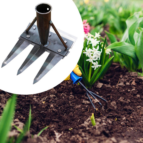 Garden Hoe Weeding Rake Manual Weeder Tool Hold 3 Dientes