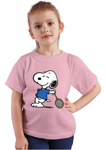 Polera Niños Snoopy Padel Tenis Pro 100% Algodon Wiwi