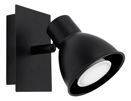 Aplique Spot 1 Luz Led Calida Techo Negro + Lampara 40571