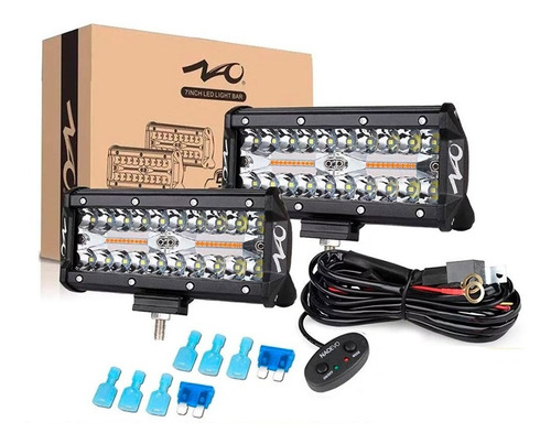 Kit Barras Led 7 Pulgadas Neblineras Naoevo Para Camionetas 