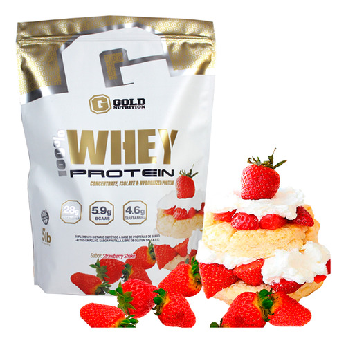 Proteína Whey 100% Gold Nutrition 5lb Sabor Frutilla 