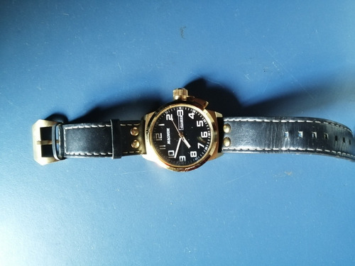 Relógio Masculino Magnum Preto Com Dourado