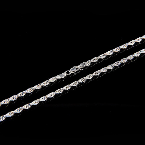 Cadena Hombre Torzal H 3mm-60cm Plataley.925 Duodeluxejoyas®