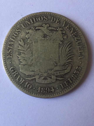 Moneda De 2 Bs 1894