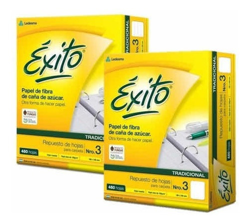 Repuesto Para Carpetas Éxito Tipo Rayado X 480 Hojas