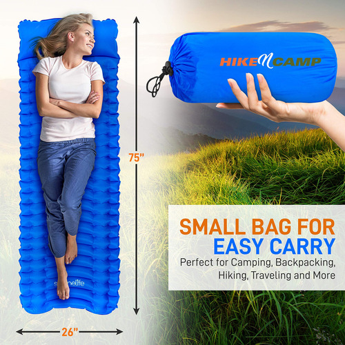 Serenelife Colchoneta Inflable Para Dormir Almohada