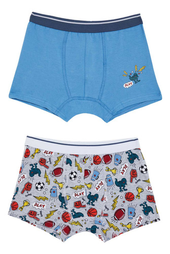 Boxer Bipack Full Rapport/liso Gris Niño Fashion's Park