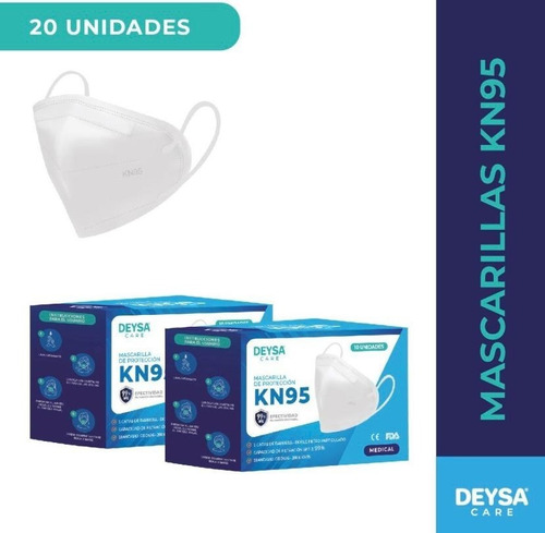 Dos Pack De Mascarillas Kn95 De 5 Capas Deysa, 20 Unidades