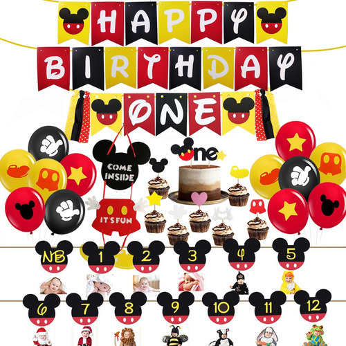 Decoraciones De Primer Cumpleaños De Mickey Mouse, Pan...