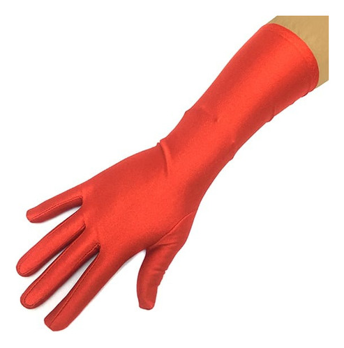 Guantes De Tela Largos Lisos 34 Cm