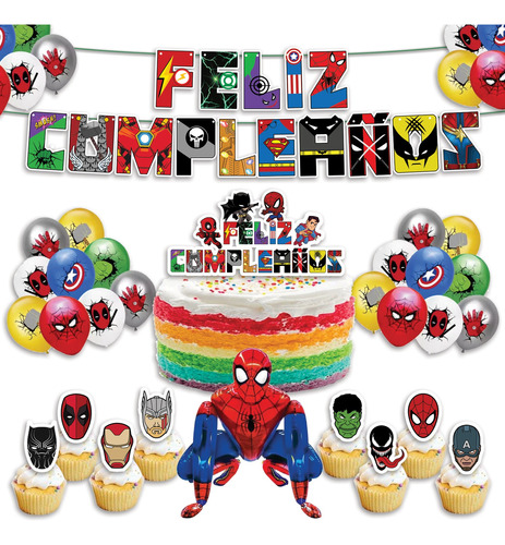 Cumpleaños Decoración Globos Super Héroes