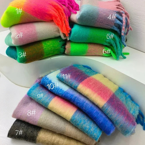 Bufanda Gruesa Para Mujer, Color Liso, Estilo Coreano, Versá