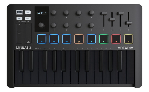 Controlador Midi Usb Arturia Minilab 3 Color Deep Black