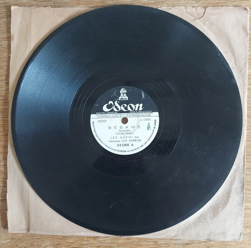 Disco De Pasta. Leo Marini Con Orquesta Don Américo. (odeon) (Usado)