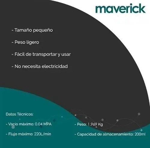 Imagen 2 de 3 de Aspirador Practico De Emergencia Secreciones Manual Maverick