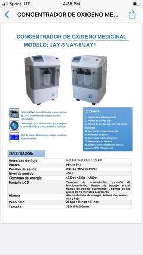 Concentrador De Oxygeno Medicinal 10 Litros