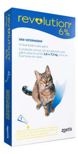 Revolution 6% Para Gatos De 2,5 A 7,5 Kg - 1 Ampola - Zoetis