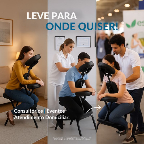 Cadeira Massagem Dobrável Portátil Quick Massage Fácil Uso