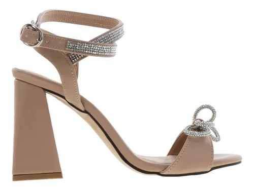 Zapatillas De Tac n Mujer De Vestir Con Mo o De Brillos