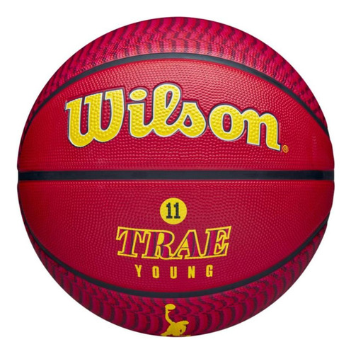 Bola Basquete Wilson Nba Player Icon Outdoor Trae Young 7 Cor Vermelho