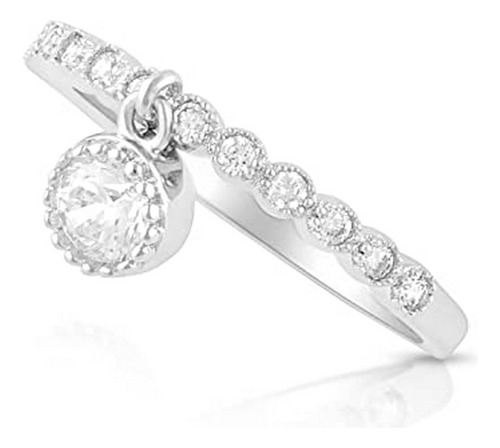 Anillo Mujer Plata Rodio Charm Cz 4-11