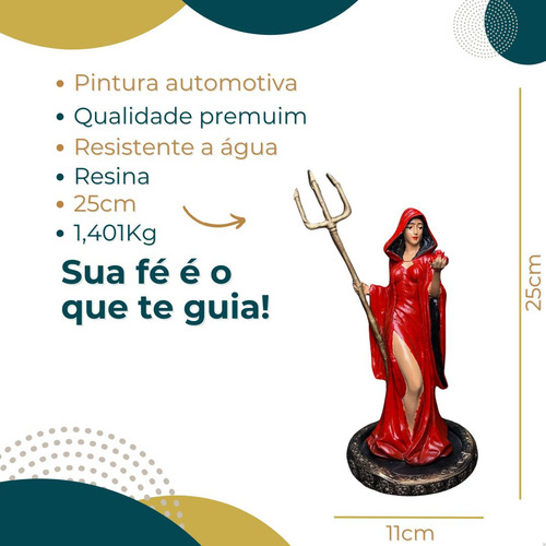 Pomba Gira Capuz (R) (V) 25 cm - Resina - Umbanda Candomble