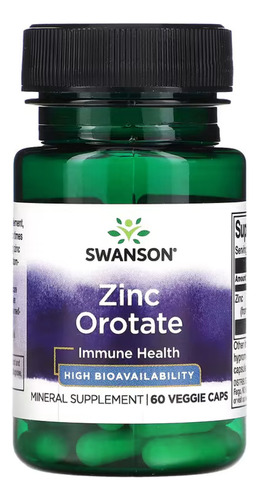 Swanson Zinc Orotate, Orotato De Zinc 10 Mg 60 Caps Veggie