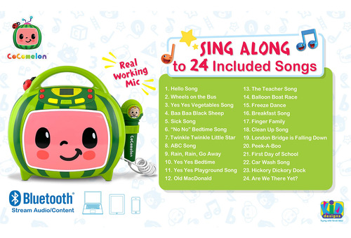 Máquina De Karaoke Ekids Cocomelon Con Canción Bluetooth Int