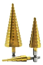 Comprar Juego De 3 Brocas Cónicas Hss Acero Titanio Metal + Estuche