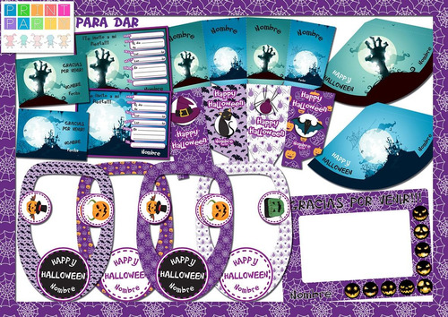 Halloween 2 Kit Imprimible Personalizado Incluye Candy Bar