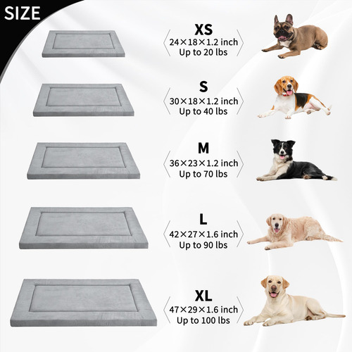 Cama Para Perro Antideslizante Alfombrilla Espuma Lavable 1-ondulado-gris Diseño
