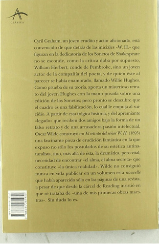 El Retrato Del Señor W H: Sin Datos, De Oscar Wilde. Serie Sin Datos, Vol. 0. Editorial Alba, Tapa Blanda, Edición Sin Datos En Español, 2003