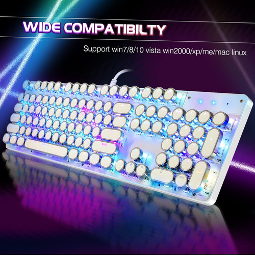 Teclado Mecánico Para Juegos Yscp Typewriter Style Rgb 104 K