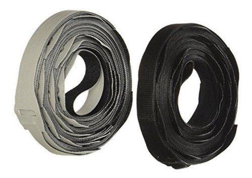 Velcro Brand One Wrap Thin Corbatas, Negro Y Gris, 8 X 1/2-i