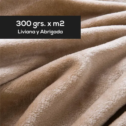 Manta Frazada King Size Flannel Soft Camel 2x2 Polar Ct