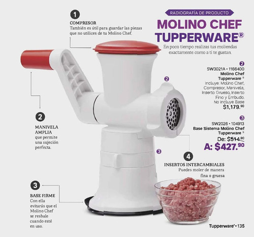 Molino Chef Con Base Tupperware Nuevo Sellado