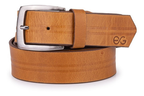 Cinto Masculino Correia Couro Legitimo Bovino Moderno Casual Cor Marrom-claro Tamanho GG (serve calça 50-52)